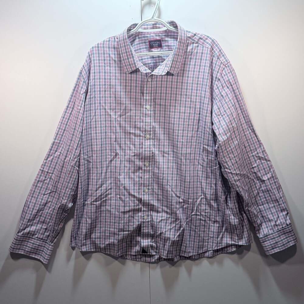 Untuckit Men's XXXL Long Sleeve Plaid Button-Down Shirt